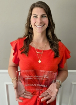 Megan Cahill pictured with award